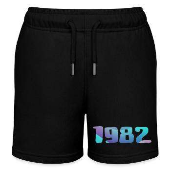 1982 Geburtstagsgeschenk Vintage 1982 Retro 1982 - Kinder Organic Joggingshorts Mini Bolter von Stanley/Stella - Schwarz - Vorne