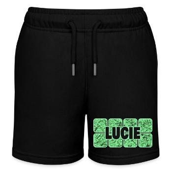 Prénom Lucie - Short de jogging enfant bio Stanley/Stella - noir - Devant