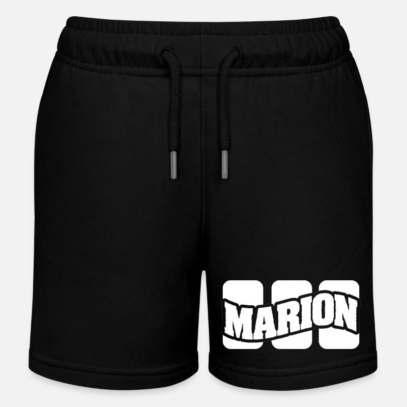 Nom Marion - Short de jogging enfant bio Stanley/Stella - noir