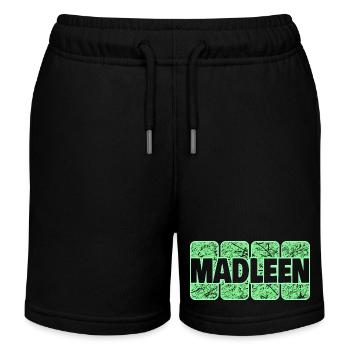 First name Madleen - Kids Organic Sweat Shorts by Stanley/Stella - black - Front