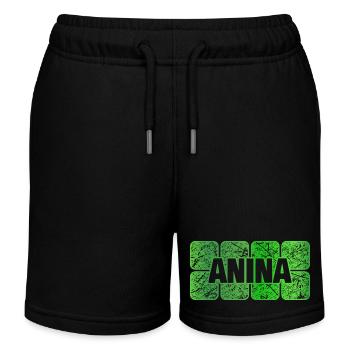 Anina als Vorname - Kinder Organic Joggingshorts Mini Bolter von Stanley/Stella - Schwarz - Vorne