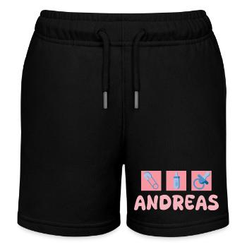Sucette Andreas - Short de jogging enfant bio Stanley/Stella - noir - Devant
