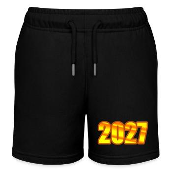 Année 2027 - Short de jogging enfant bio Stanley/Stella - noir - Devant