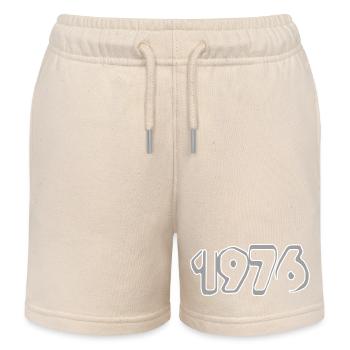 Année 1976 - Short de jogging enfant bio Stanley/Stella - écru doux - Devant