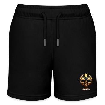 Christ Energy Source of Life - Kids Organic Sweat Shorts by Stanley/Stella - black - Front
