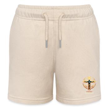 Christus Energiequelle des Lebens - Kinder Organic Joggingshorts Mini Bolter von Stanley/Stella - Natur - Vorne