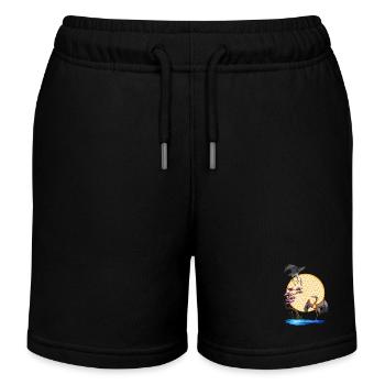 Hérons - Japon - Soleil - élégance - Short de jogging enfant bio Stanley/Stella - noir - Devant