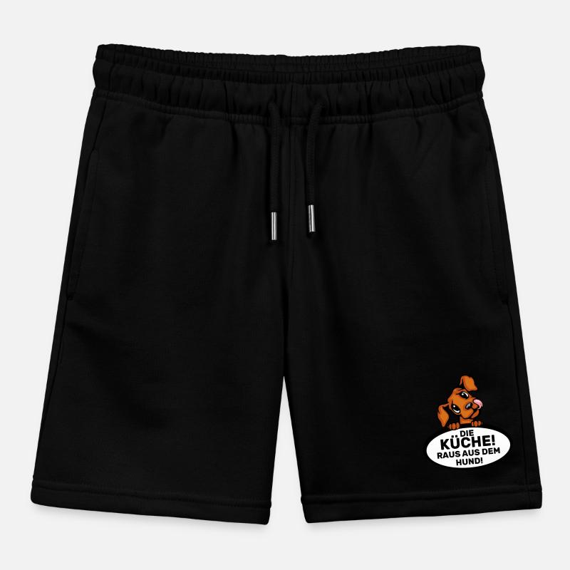 funny kitchen dog saying kitchen cute dog comic Kids Organic Sweat Shorts by Stanley/Stella