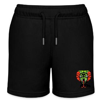 Illustration serpent jungle magique style ancien - Short de jogging enfant bio Stanley/Stella - noir - Devant
