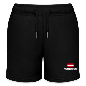 Austria, Austrian Flag, Austria Gift - Kids Organic Sweat Shorts by Stanley/Stella - black - Front