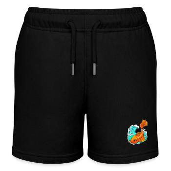 Carpe Koï - Vague - Poisson - Short de jogging enfant bio Stanley/Stella - noir - Devant