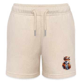 Renard avec chapeau - Short de jogging enfant bio Stanley/Stella - écru doux - Devant