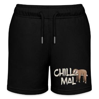 Chill mal Faultier chillen relaxen abhängen - Kinder Organic Joggingshorts Mini Bolter von Stanley/Stella - Schwarz - Vorne