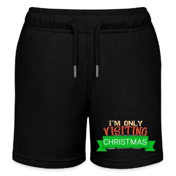 Passing by Christmas - Christmas - Kids Organic Sweat Shorts by Stanley/Stella - black - Front