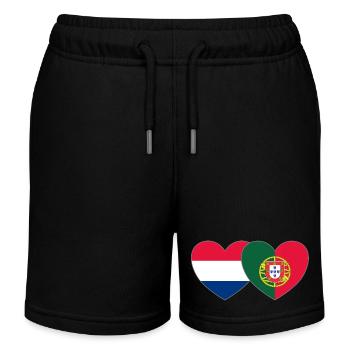 Cœur de drapeau du Portugal de Hollande - Short de jogging enfant bio Stanley/Stella - noir - Devant