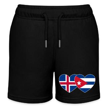 Islande Drapeau de Cuba Coeur - Short de jogging enfant bio Stanley/Stella - noir - Devant