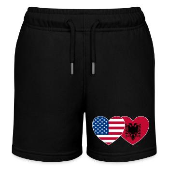 États-Unis Albanie Flag Heart - Short de jogging enfant bio Stanley/Stella - noir - Devant