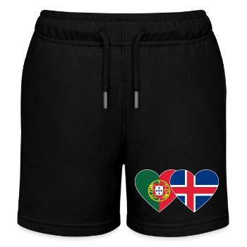 Portugal Island Flagge Herz - Kinder Organic Joggingshorts Mini Bolter von Stanley/Stella - Schwarz - Vorne