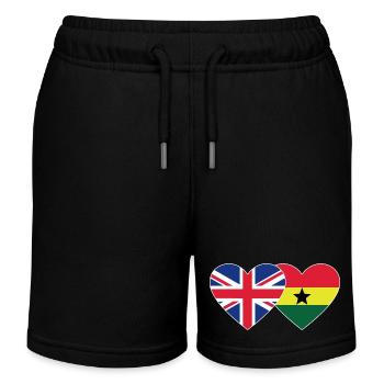 England Ghana Flagge Herz - Kinder Organic Joggingshorts Mini Bolter von Stanley/Stella - Schwarz - Vorne
