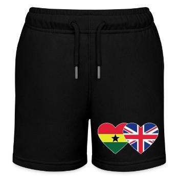 Ghana England Flagge Herz - Kinder Organic Joggingshorts Mini Bolter von Stanley/Stella - Schwarz - Vorne