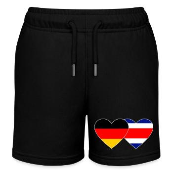 Germany Costa Rica Flag Heart - Kids Organic Sweat Shorts by Stanley/Stella - black - Front