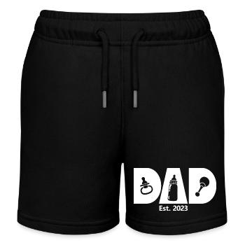 Dad Est. 2023, Dad To Be, Pregnancy Announcement - Kids Organic Sweat Shorts by Stanley/Stella - black - Front