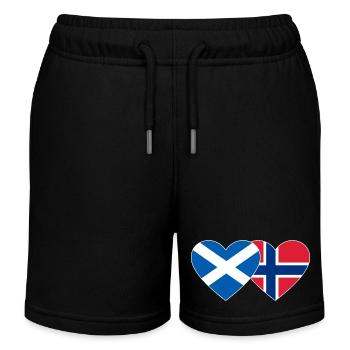 Écosse Norvège Flag Heart - Short de jogging enfant bio Stanley/Stella - noir - Devant