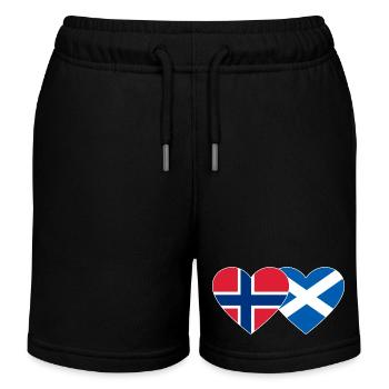 Norwegen Schottland Flagge Herz - Kinder Organic Joggingshorts Mini Bolter von Stanley/Stella - Schwarz - Vorne