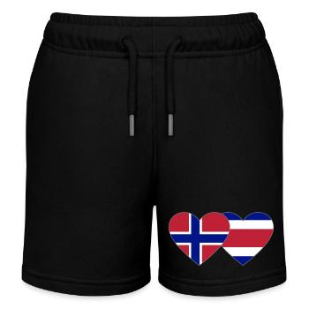 Norway Costa Rica Flag Heart - Kids Organic Sweat Shorts by Stanley/Stella - black - Front