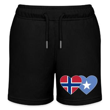 Norvège Somalie Flag Heart - Short de jogging enfant bio Stanley/Stella - noir - Devant