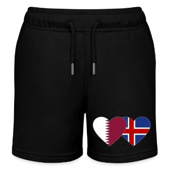 Qatar Islande Flag Coeur - Short de jogging enfant bio Stanley/Stella - noir - Devant