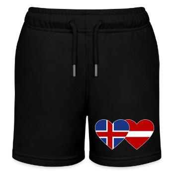 Island Lettland Flagge Herz - Kinder Organic Joggingshorts Mini Bolter von Stanley/Stella - Schwarz - Vorne