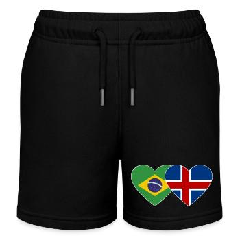 Brasilien Island Flagge Herz - Kinder Organic Joggingshorts Mini Bolter von Stanley/Stella - Schwarz - Vorne