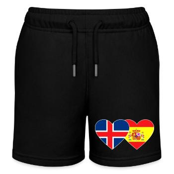Island Spanien Flagge Herz - Kinder Organic Joggingshorts Mini Bolter von Stanley/Stella - Schwarz - Vorne