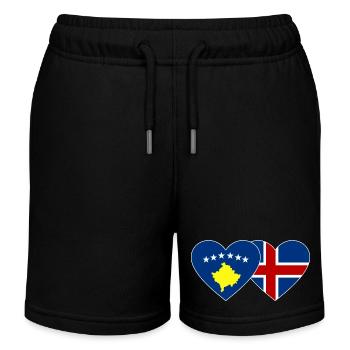 Kosovo Island Flagge Herz - Kinder Organic Joggingshorts Mini Bolter von Stanley/Stella - Schwarz - Vorne