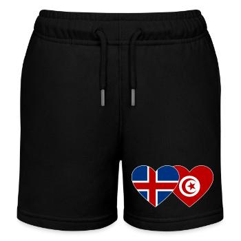 Island Tunesien Flagge Herz - Kinder Organic Joggingshorts Mini Bolter von Stanley/Stella - Schwarz - Vorne