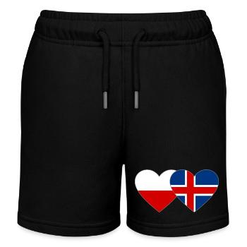 Polen Island Flagge Herz - Kinder Organic Joggingshorts Mini Bolter von Stanley/Stella - Schwarz - Vorne