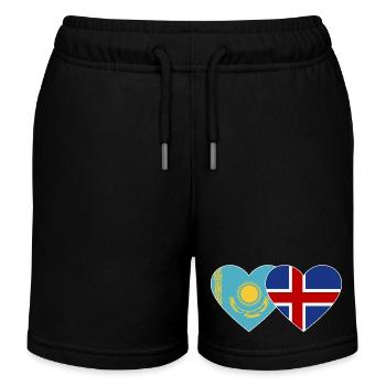 Kasachstan Island Flagge Herz - Kinder Organic Joggingshorts Mini Bolter von Stanley/Stella - Schwarz - Vorne