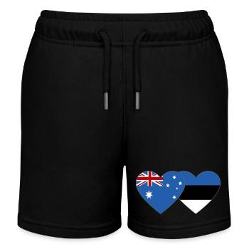 Australien Estland Flagge Herz - Kinder Organic Joggingshorts Mini Bolter von Stanley/Stella - Schwarz - Vorne