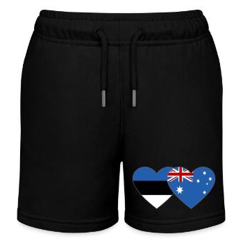 Estonia Australia Flag Heart - Kids Organic Sweat Shorts by Stanley/Stella - black - Front