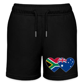 Afrique du Sud Australie Flag Heart - Short de jogging enfant bio Stanley/Stella - noir - Devant