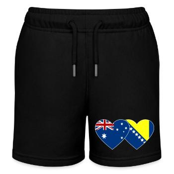 Australien Bosnien Flagge Herz - Kinder Organic Joggingshorts Mini Bolter von Stanley/Stella - Schwarz - Vorne