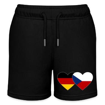 Deutschland Tschechien Flagge Herz - Kinder Organic Joggingshorts Mini Bolter von Stanley/Stella - Schwarz - Vorne