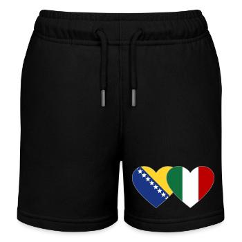 Bosnie Italie Flag Heart - Short de jogging enfant bio Stanley/Stella - noir - Devant