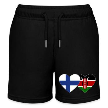 Finlande Kenya Flag Heart - Short de jogging enfant bio Stanley/Stella - noir - Devant