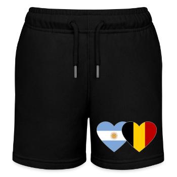 Argentine Belgique Drapeau Coeur - Short de jogging enfant bio Stanley/Stella - noir - Devant