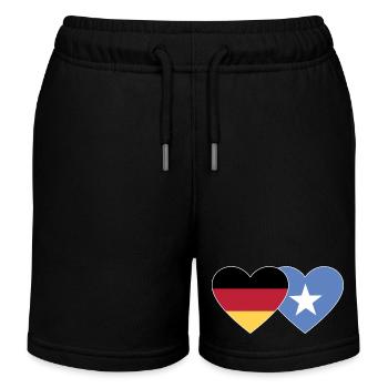 Allemagne Somalie Flag Coeur - Short de jogging enfant bio Stanley/Stella - noir - Devant