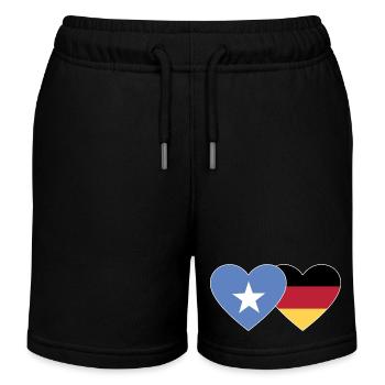Somalia Deutschland Flagge Herz - Kinder Organic Joggingshorts Mini Bolter von Stanley/Stella - Schwarz - Vorne