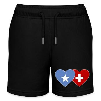 Somalia Schweiz Flagge Herz - Kinder Organic Joggingshorts Mini Bolter von Stanley/Stella - Schwarz - Vorne