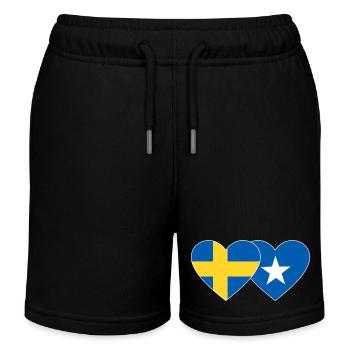 Suède Somalie Flag Heart - Short de jogging enfant bio Stanley/Stella - noir - Devant
